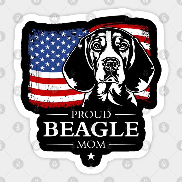 Beagle Mom American Flag patriotic dog Sticker by wilsigns